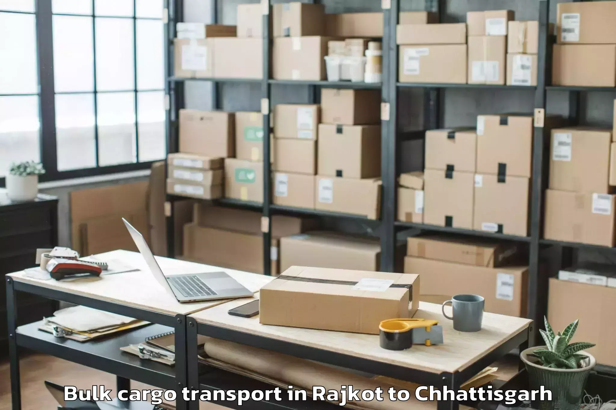 Book Rajkot to Ramanujganj Bulk Cargo Transport Online